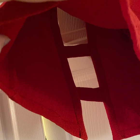 Zara Red Quilted Short Sleeve Open Back Blouse | S - Picture 2 of 7